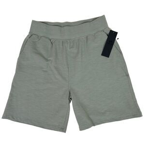 NWT Mono B Active Wear Jogger Sweat Shorts Stretch Waist Workout Comfort Green L